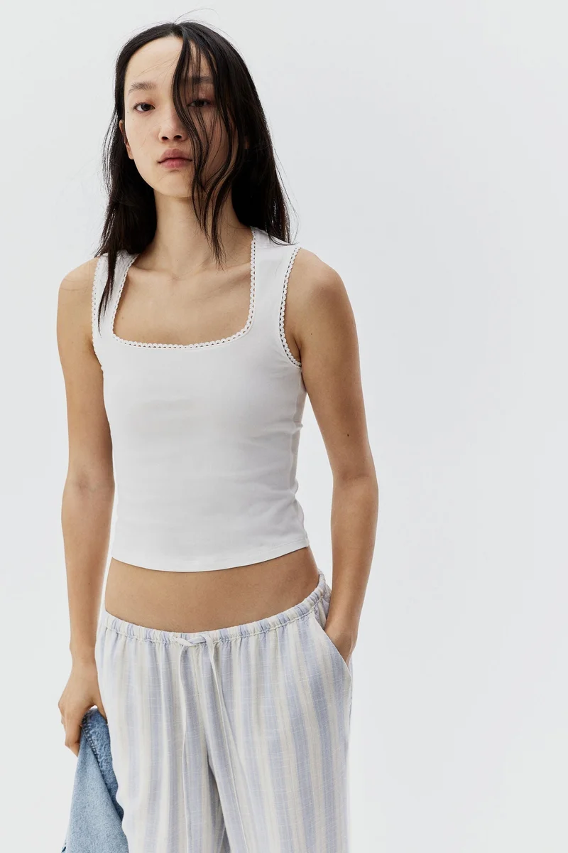 H&M Picot-trimmed vest top